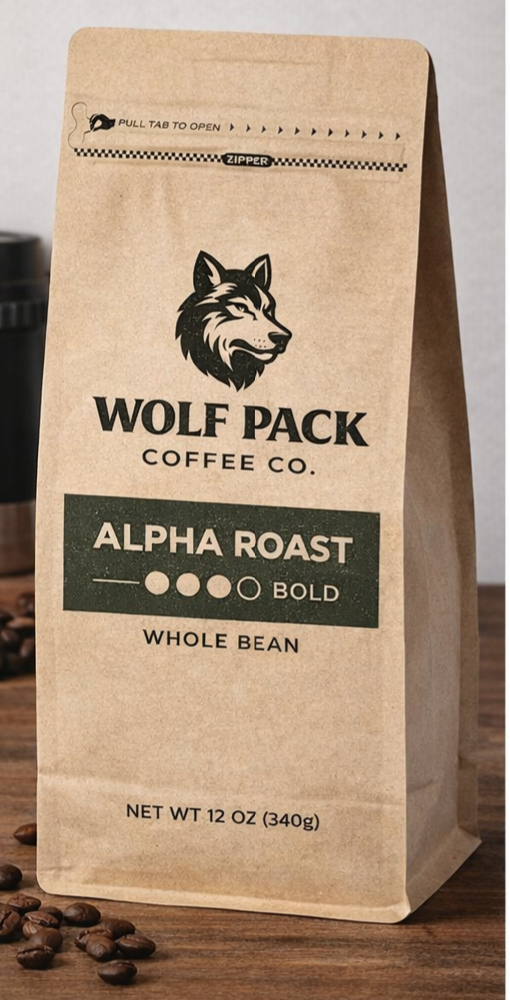 1 x 12oz "Alpha Roast" Whole Bean Pack